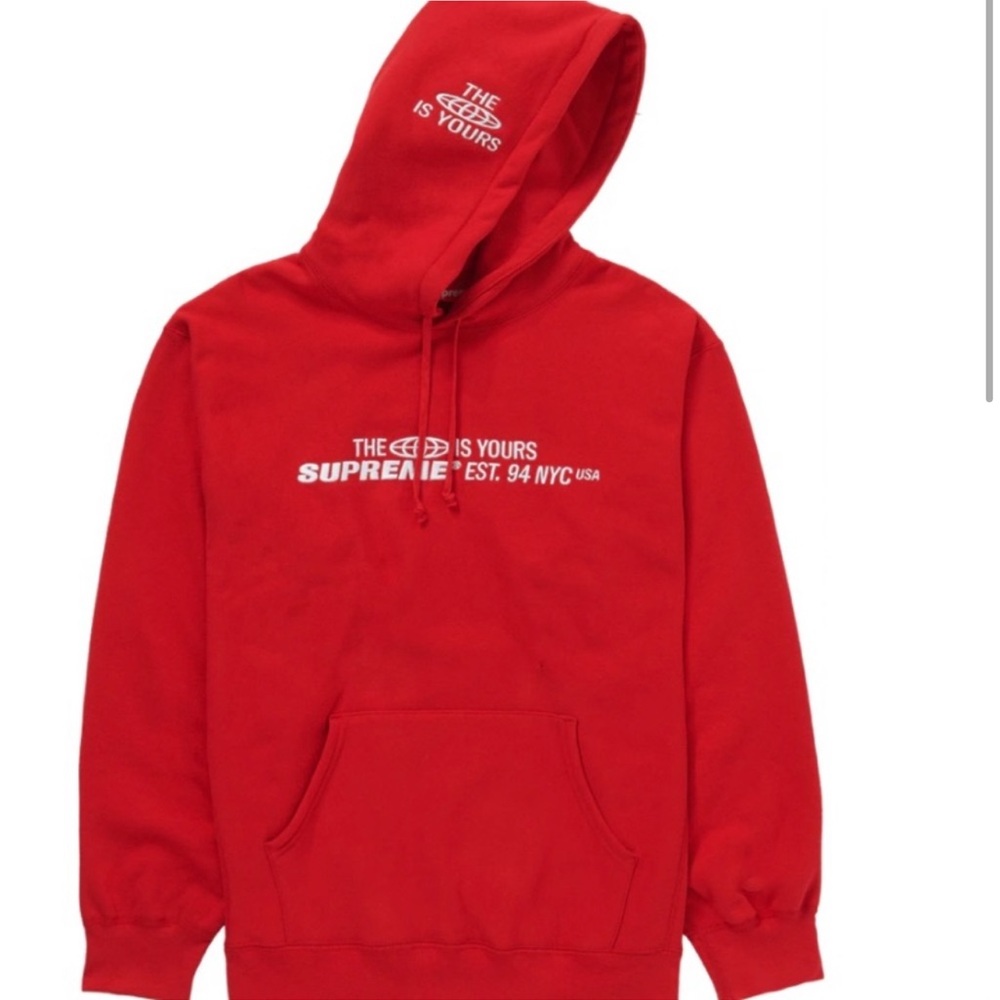 Supreme World is yours red hooded sweatshirt